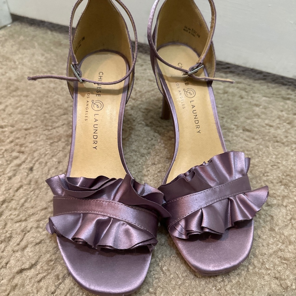 Lilac ruffle heels